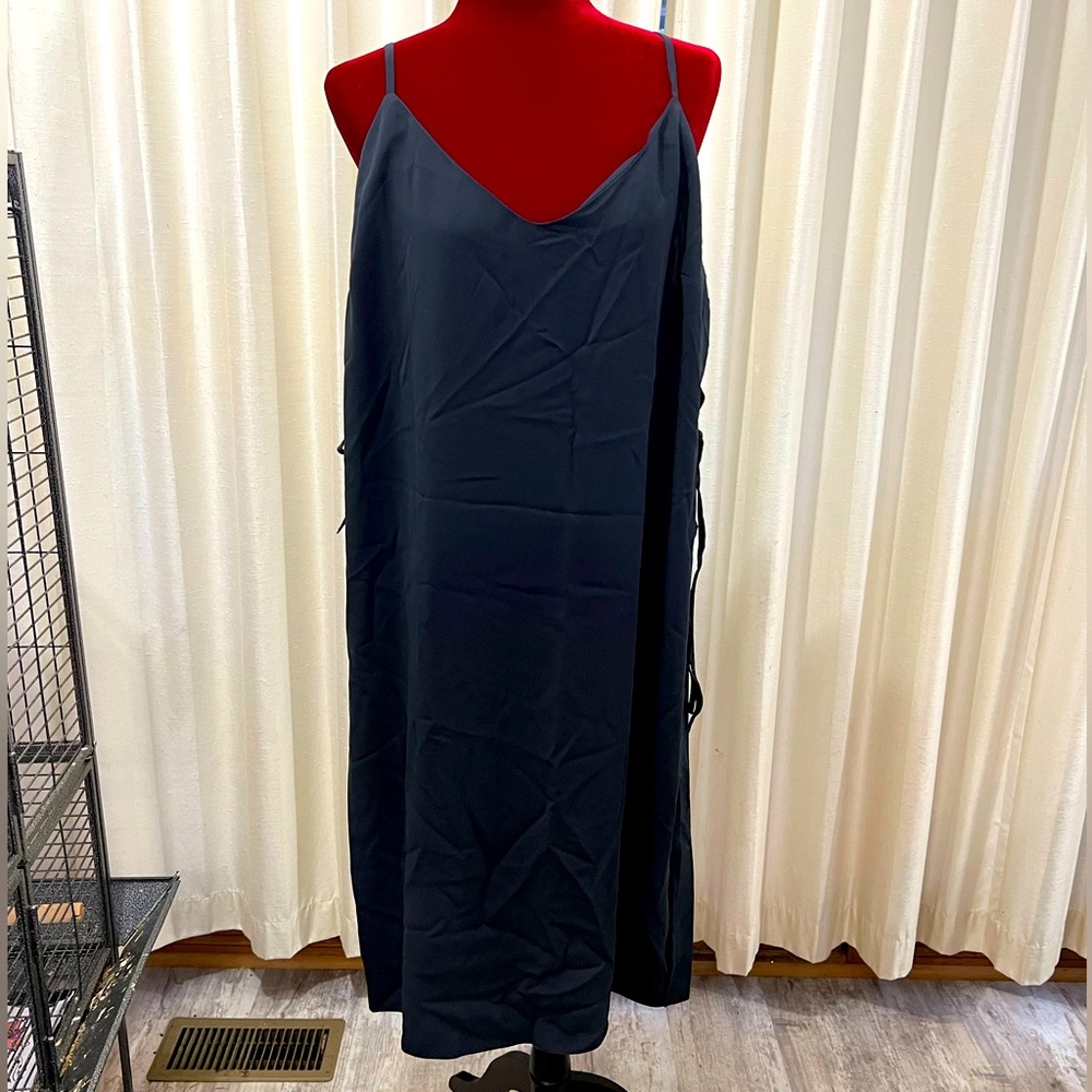 ASOS black slip dress with tie sides